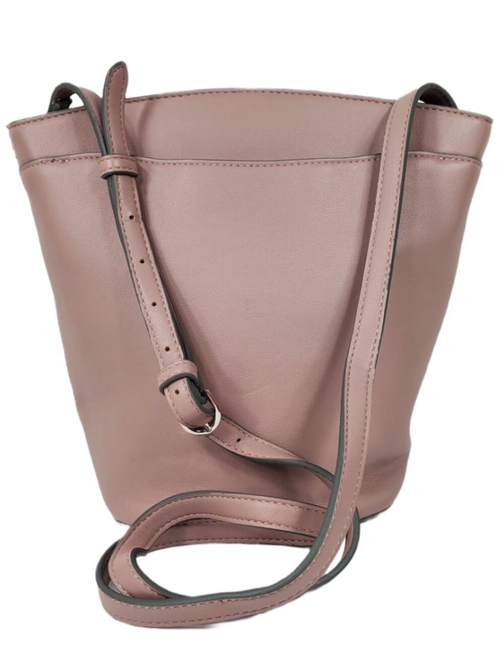 A New Day Lavender Crossbody Bucket Bag Purse, Faux Leather, Adjustable Strap